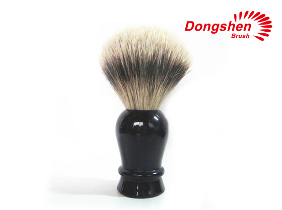 Black Resin Handle With Silvertip Badger Hair Shaving Brush