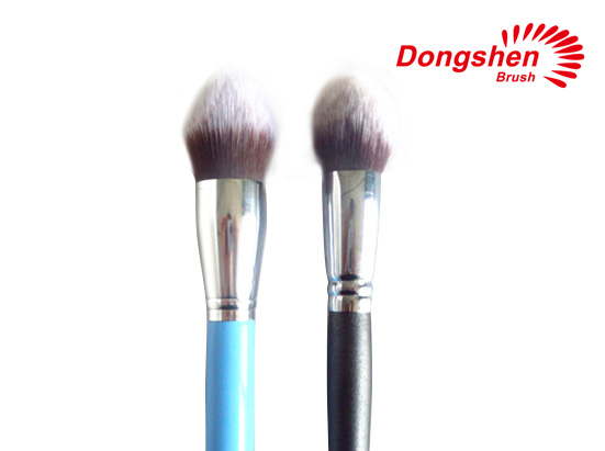 Wood handle synthetic hair powder brushes