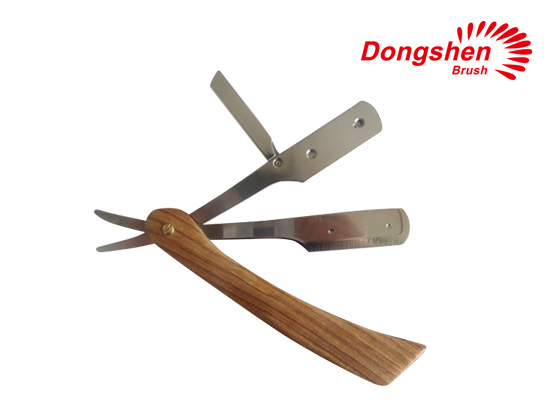 Single blade wood handle shaving razor