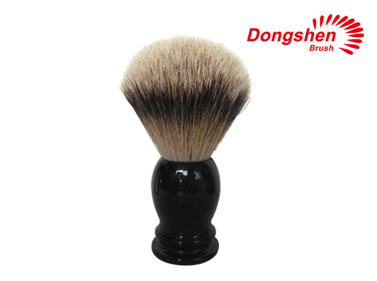 Black Resin Handle With Silvertip Badger Hair Shaving Brush