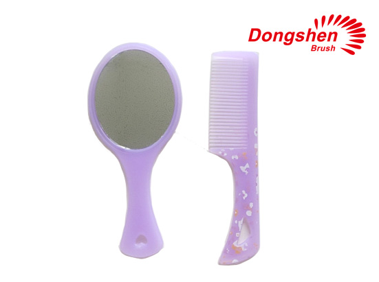 Purple Color Plastic Comb With Mirror