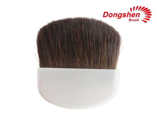 Horse hair white handle compact blush brush