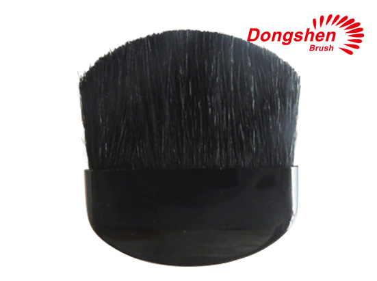 Goat hair black handle compact brush